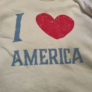 Living Fully Co I ❤️ America sweatshirt ***cropped